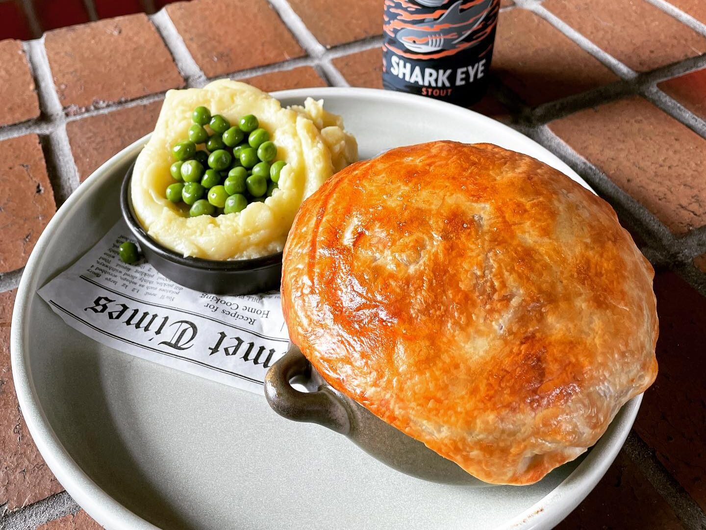 A delicious pie served at Boston Brewing, ideal for post-game comfort food
